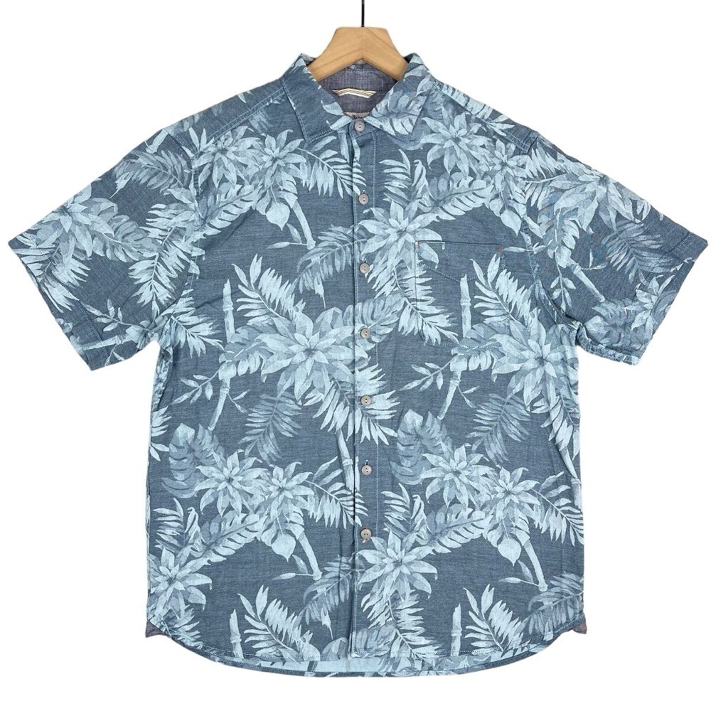 Tommy Bahama Tropical Tones Shirt Mens Medium Floral Print Button Up Blue - Picture 2 of 9